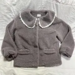 【メリージェニー】薄紫色フリル襟ボアジャケット