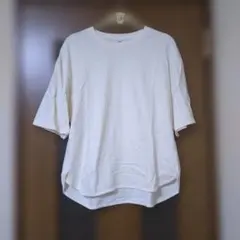 ラウンドヘムTシャツ　五分袖