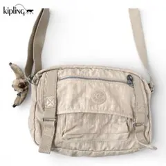 Kipling キプリング ショルダーバッグ ベージュ モンキーチャーム付