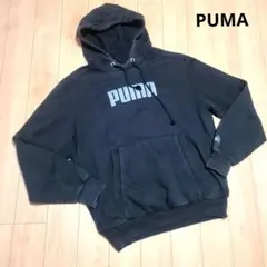 【US古着】PUMA プーマ スウェットパーカー プルオーバー 黒