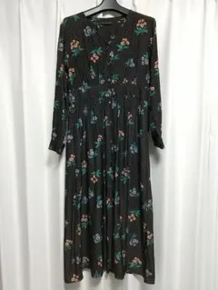 URBAN RESEARCH ボタンワンピース フリーサイズ 黒 花柄 ドット