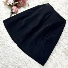 美品 en quête 膝丈 フレアスカート ブラック ポケット付 上品/M相当のサムネイル