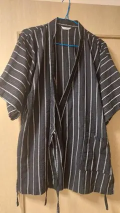 黒と白のストライプ甚平パンツ無し