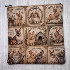 オマケ付き うさぎ柄 ハンドメイド ポーチ - メルカリ