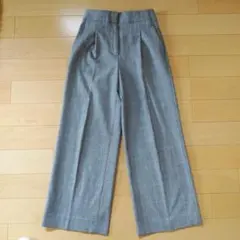 PLST チェック柄 ワイドパンツ S