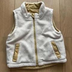 無印　ベスト フリース ホワイト　ベージュ　リバーシブル　90