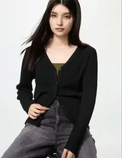 新品未使用ユニクロ　ウォッシャブルニットリブカーディガン　L