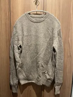 無印良品　 クルーネック　ニット　 セーター　 ウール100% ライトブラウン