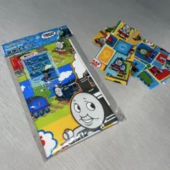 トーマスと仲間たち 肩掛けナップ ＆ 　　ビニールコーティングハギレパーツ9枚