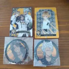ツイステ　缶バッジ2個／カード２枚　レオナ・ジャック・ラギー　未使用品