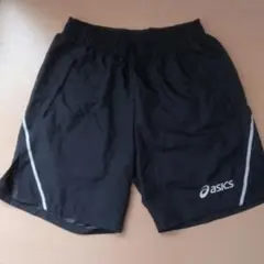 asics アシックス ナイロン ハーフ ショート パンツ スポーツ M 黒