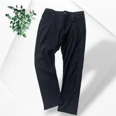 極暖ストレッチ しまむら アベイル 裏微起毛 テック チノパンツ 黒 LL
