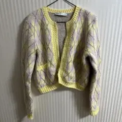 ZARA ザラ　カーディガン　ニット　セーター　イエロー　チェック