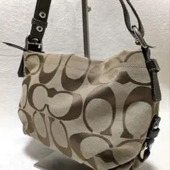 COACH シグネチャー ワンショルダーバッグ ホーボー ブラウン Y2K