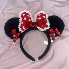 ミニーちゃんカチューシャイヤリング