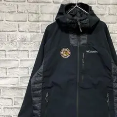 コロンビア　マウンテンパーカー中綿　ブラックL ロゴ刺繍アウトドア0120