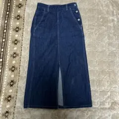 GU デニムフロントスリットミディスカート デニムタイトスカート デニムスカート