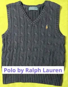Ralph Lauren ラルフローレン　ネイビーコットンケーブル編みベスト