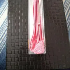 ピンクの二色編み込み帯締め