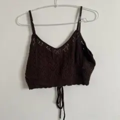 【新品未使用】NICE CLAUPブラウンレース編みビスチェ