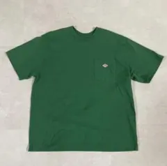 DANTON 半袖Tシャツ ロゴ刺繍 胸ポケット付 サイズL グリーンのサムネイル