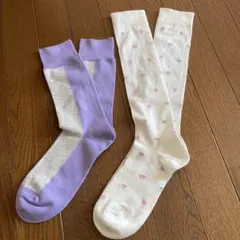靴下屋 細見えハイソックス２点セット22〜25センチ