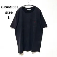 グラミチ Tシャツ ポケットあり 刺繍ロゴ L ブラックのサムネイル