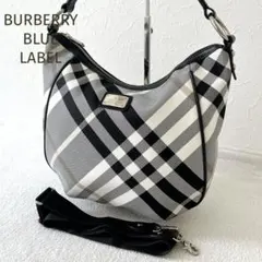 ★BURBERRY BLUE LABEL★ノバチェック 2wayバッグ黒シルバー