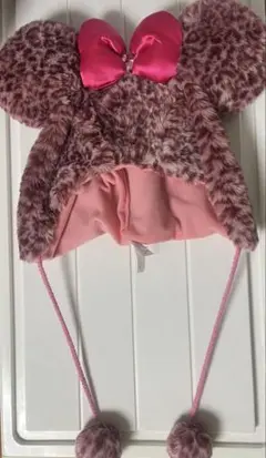 ディズニー旧型ファンキャップ ヒョウ柄 ミニーちゃん ピンク