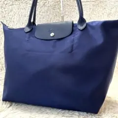 【美品 】LONGCHAMP ロンシャン ルプリアージュネオ L ネイビー