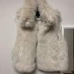 zaraライトグレー ファーコート