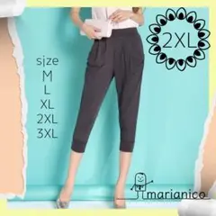 大人気⭐️a 【楽ちんサルエルパンツ】濃いグレー 2XLサイズ