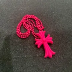 ラバーネックレス　シリコンネックレス　十字架　クロス　ピンク ユニセックス