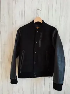 1/11までセール！Rain cheetah 本革レザー切替スタジャン