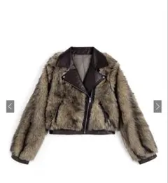 ファーライダースジャケット　ファーアウター　レディースアウター