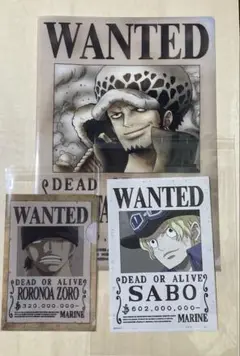 ワンピース手配書ファイル、ステッカー ロー　ゾロ　サボ