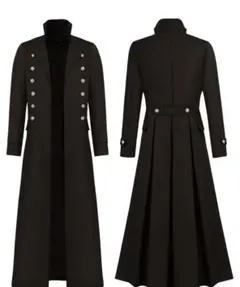 中世風長袖ヴィンテージダブルブレストコート XXL