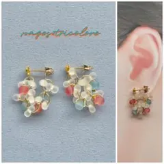 No.107*7 2wayトリコロールなジャラジャラピアス