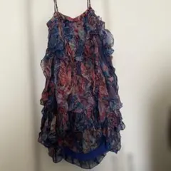 ROSE BUD シルク混 フリル キャミソールワンピース F