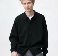 新品未使用　完売品　ミラノリブポロカーディガン　ブラック　Mサイズ　GU