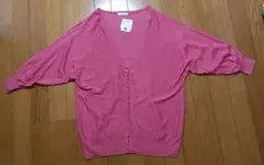 新品タグ付き　ピンク ニット カーディガン 五分袖