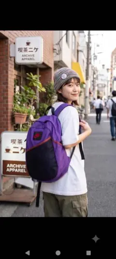 【美品】90s Nike ヴィンテージ リュック パープル 希少カラー 銀タグのサムネイル