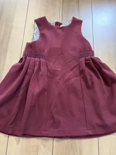 ボルドーカラー ノースリーブワンピース センスオブワンダー　花柄　ナルミヤ