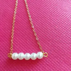 ♥　ベビーパール・ゴールドチェーン・ネックレス