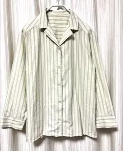 GU ジーユー ストライプパジャマ 長袖 シャツ トップス M ルームウェアのサムネイル