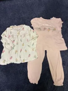 100センチ女の子パジャマ3点セット春夏