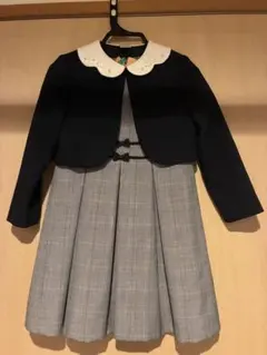 petit main コート付きドレス ネイビー・グレー