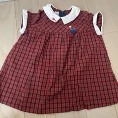 Familiar ワンピース 80サイズ 赤と緑のチェック