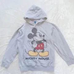 Disney パーカー M ミッキーマウス グレー ヴィンテージ感のサムネイル