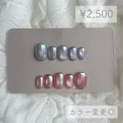 サイズオーダーネイルチップ シンプル ビー玉 水光 オーロラ